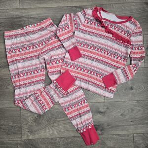 American Girl Girls Size 12 Holiday Fair Isle Pajama Set 100% Cotton Top & Pants